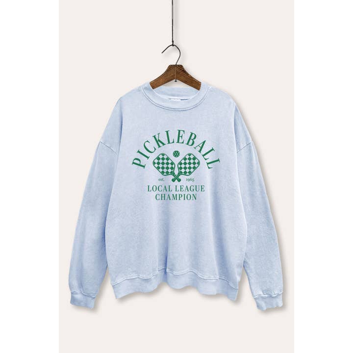 PICKLEBALL MESTER GRAFISK MINERALVASKET SWEATSHIRT for engroshandel hos VINTAGE POINT USA