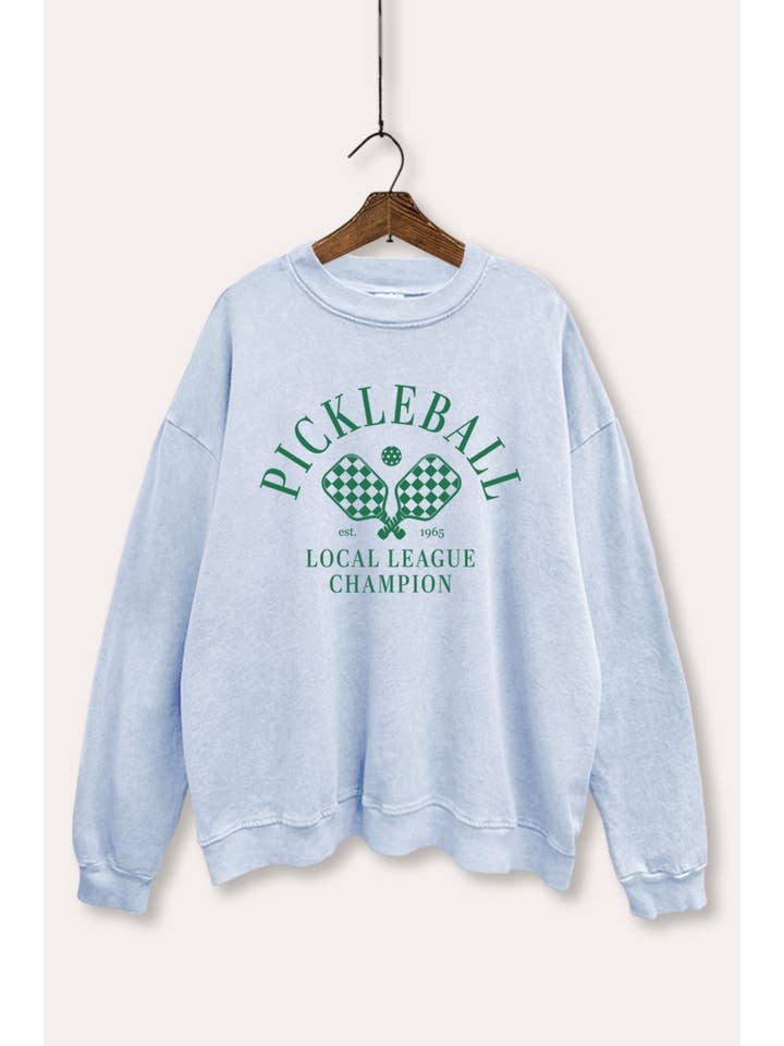 VINTAGE POINT USA - Vente Sweat-shirt à imprimés – femme - SWEATSHIRT DÉLAVÉ MINÉRAL AVEC GRAPHISME DE CHAMPION DE PICKLEBALL6