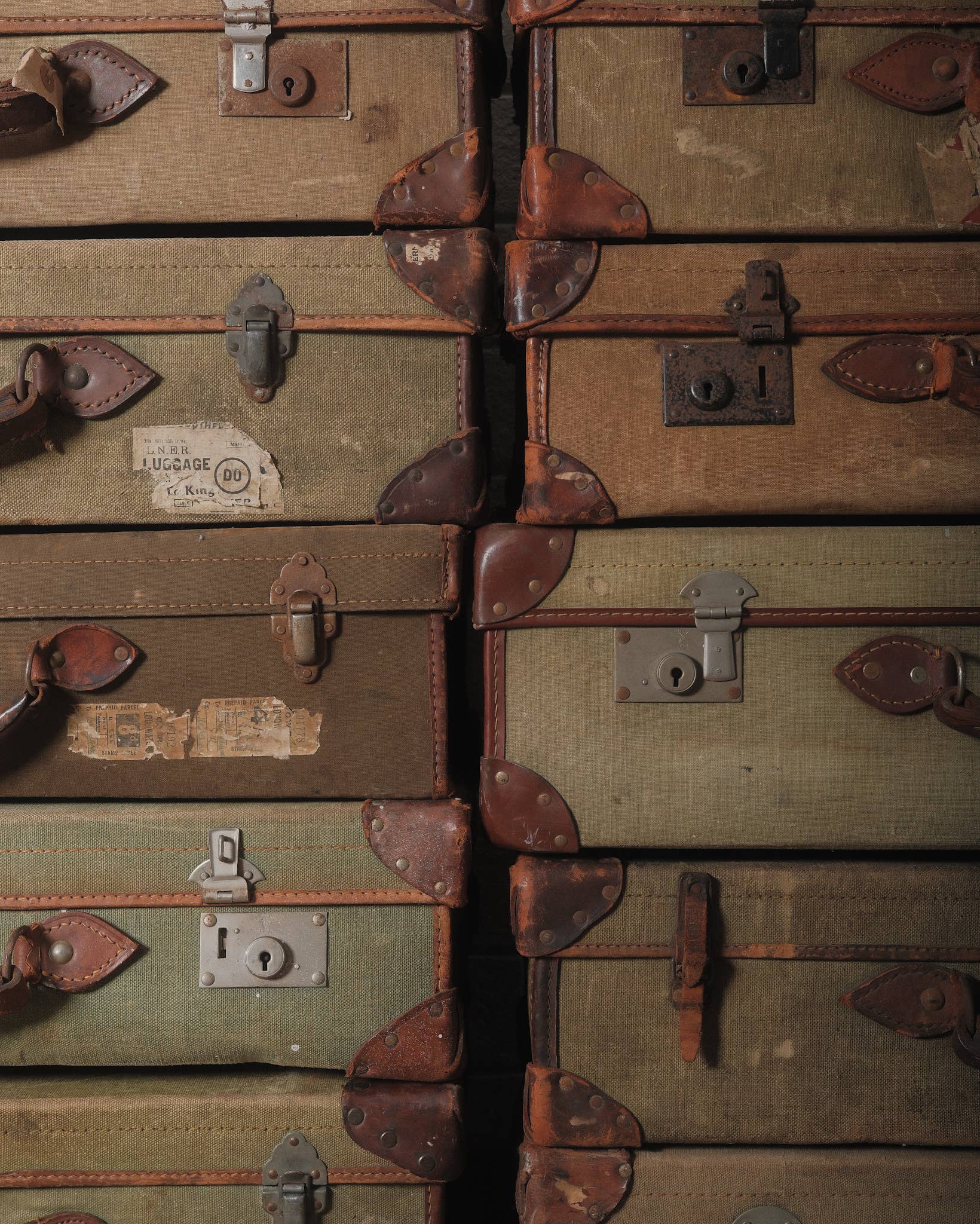 Golden Oldies Antiques - Wholesale Luggage - Vintage British Military Canvas Suitcase2