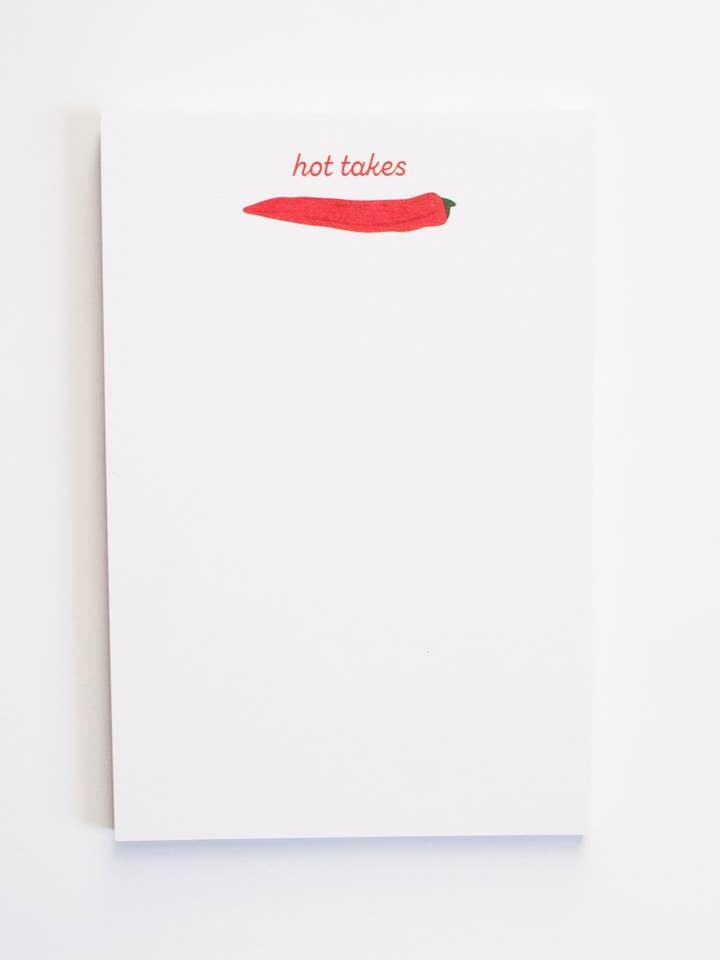 Hot Takes Notepad for wholesale by Graphic Anthology Greeting Cards