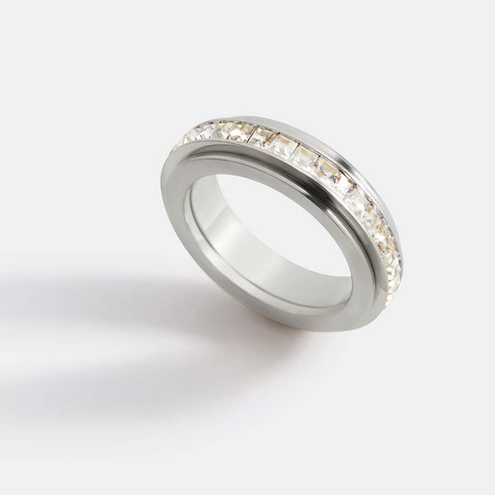 Mint & Lily - Wholesale Multi-Stone Ring - Crystal Statement Spinning Fidget Ring