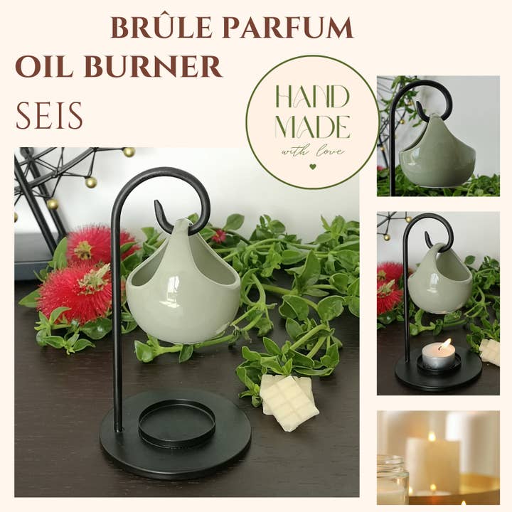 Zen'Arôme - Wholesale Oil warmer - Wrought iron incense burner with suspended ceramic bowl Seis1