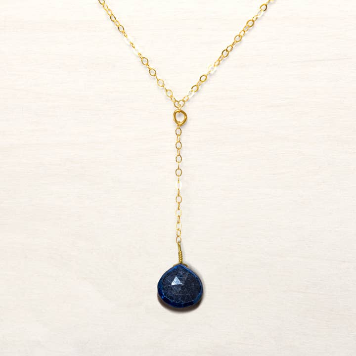 Sapphire Lariat Necklace for wholesale by Kindness Gems