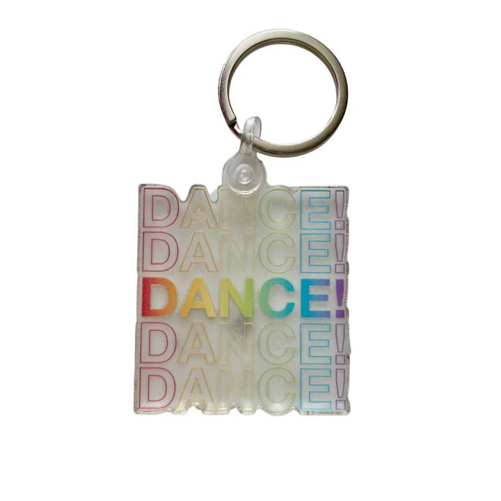 Denali & Co. Dance! Rainbow Acrylic Keychain for wholesale by Denali & Co.