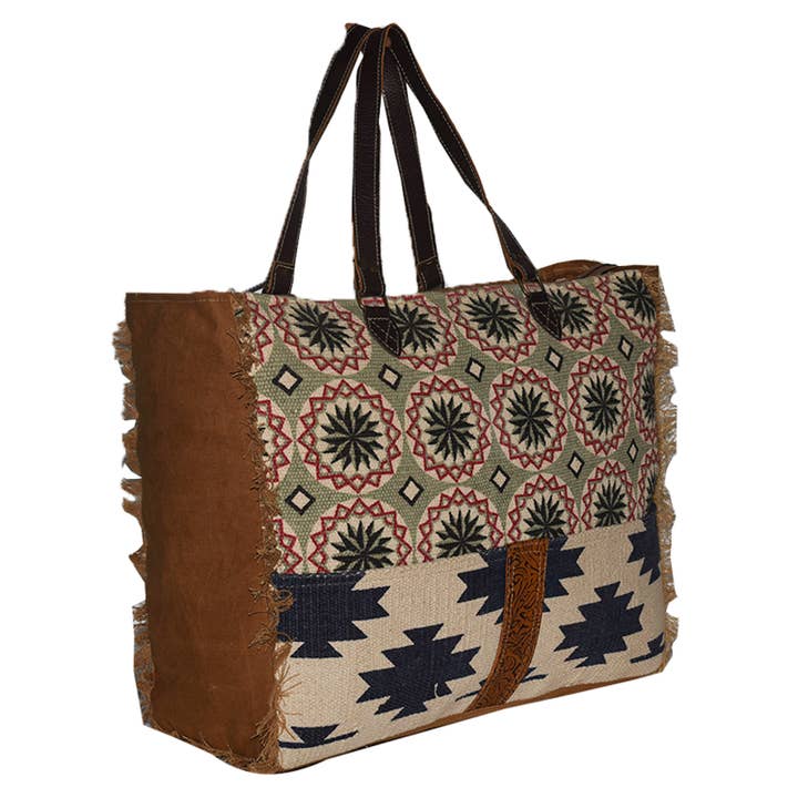 Hopofly Bags - Wholesale Weekender Bag - Women's - Rug & Leather Overnight Kalki Weekender Bag