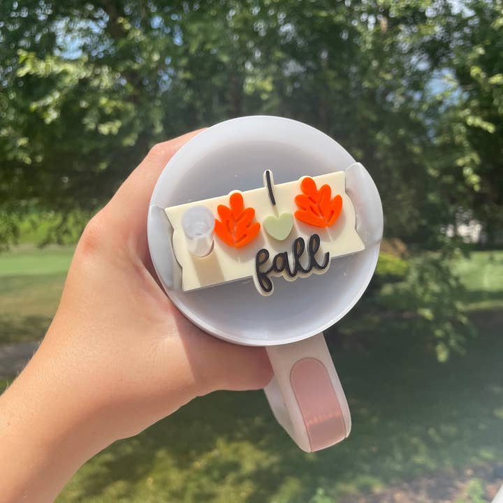 DesignedbyKendal - Wholesale Insulated Mug/Tumbler - I ❤️ Fall 30 and 40 Ounce Stanley Topper2