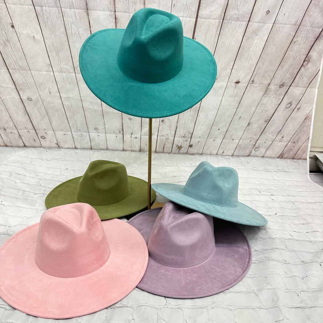 One and Only Accessories - Wholesale Fedora - Women's - Best seller Fashion Classic Wide Brim Suede Primium  Hat 5