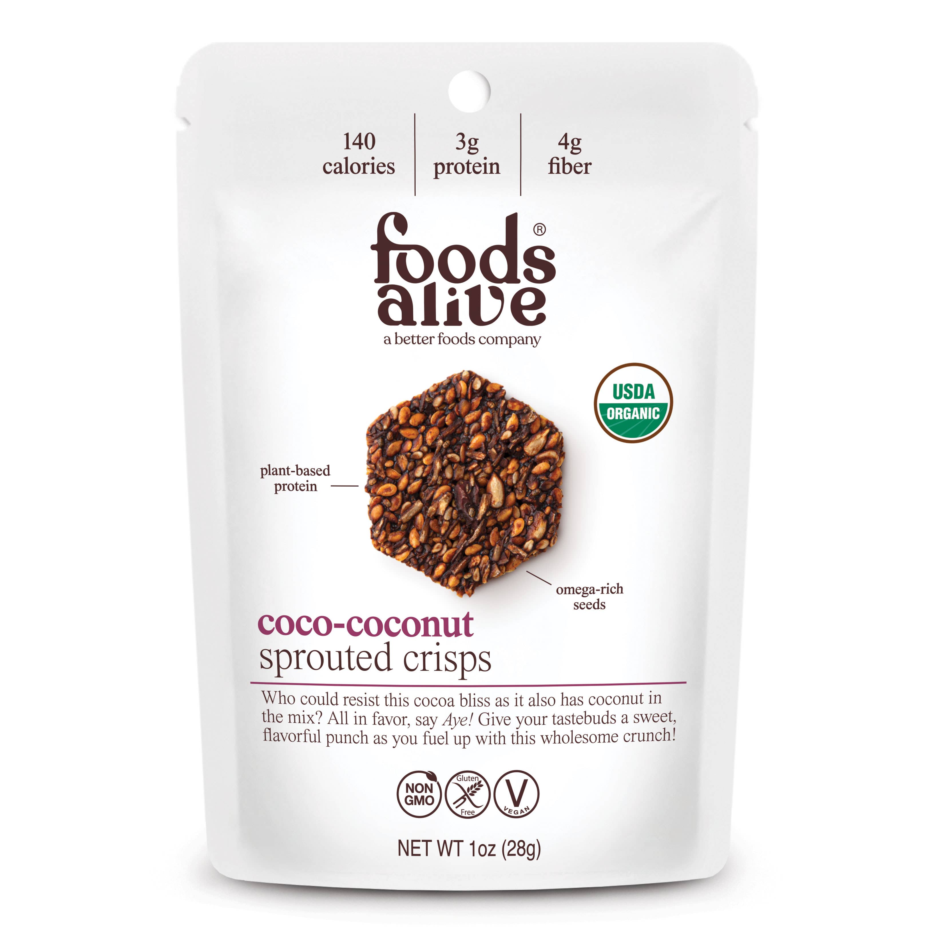 Foods Alive – wholesale Biscuit – Coco Coconut Organic Sprouted Crisps-Gluten Free0