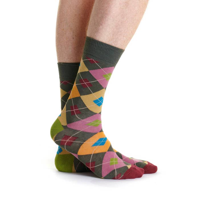 Larch Diamond Sock for wholesale by Ruban Rouge