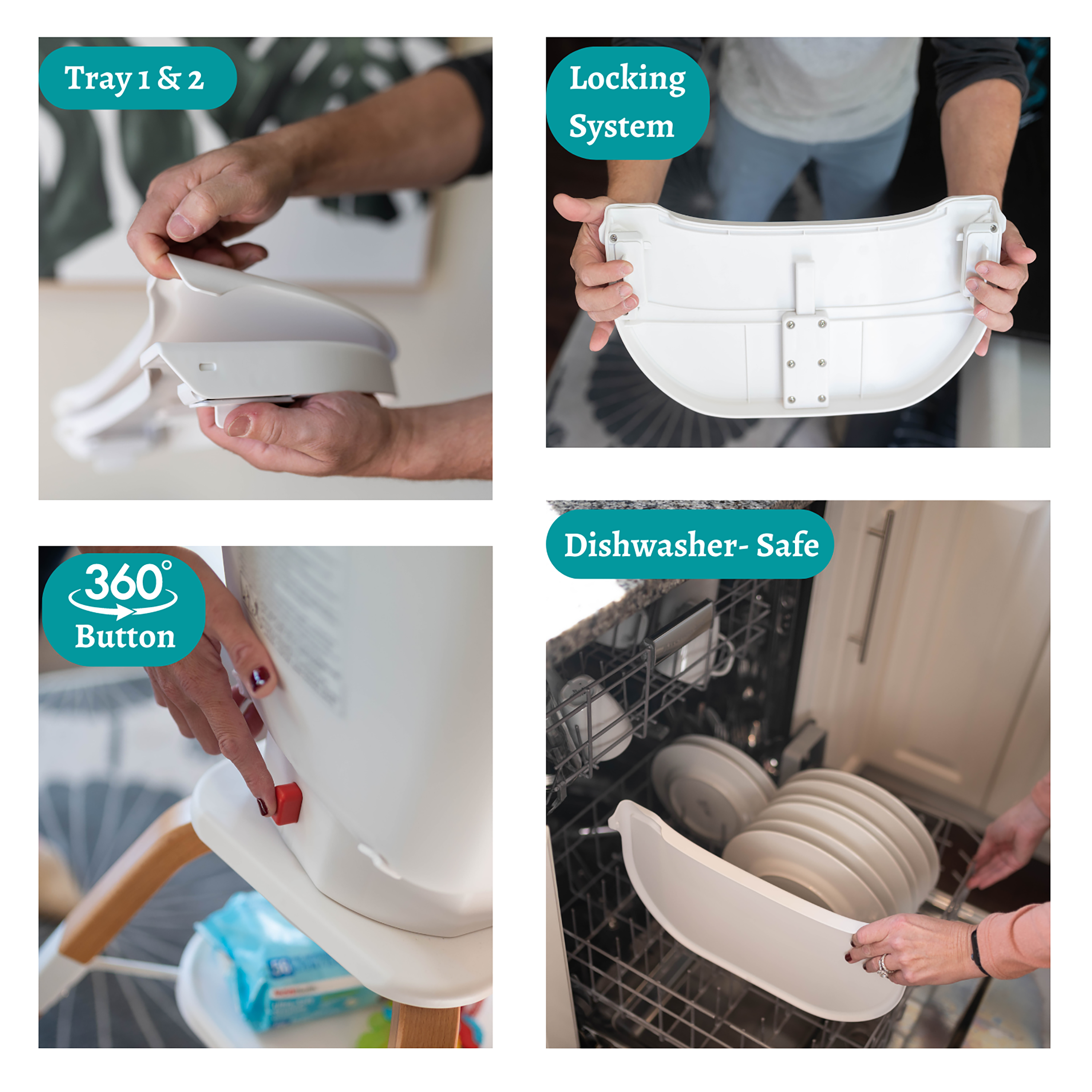 TruBliss Baby - Wholesale Highchair - Baby - 2-in-1 Turn-A-Tot High Chair with 360 degree Swivel7