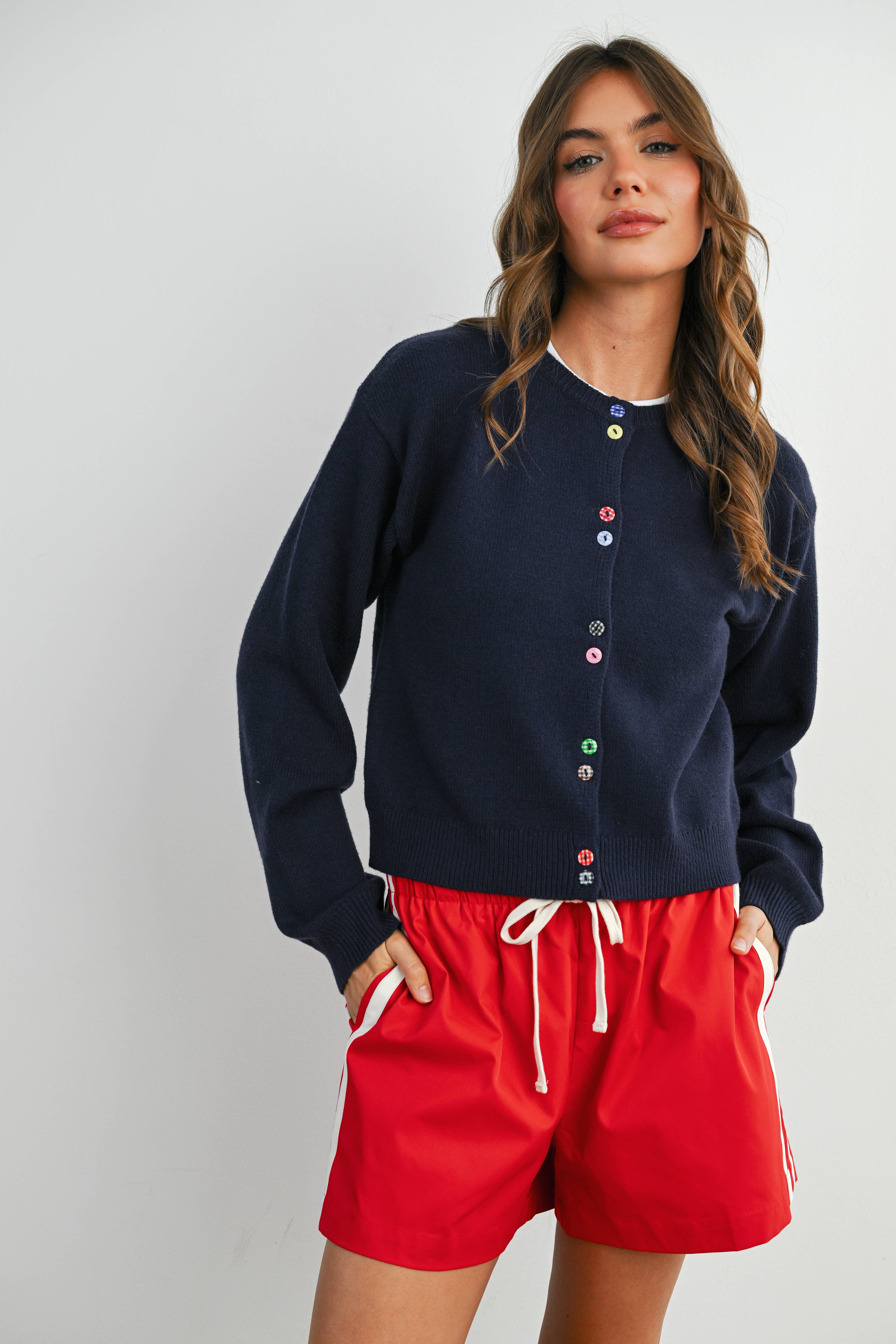 BUTTERMELON - Wholesale Cardigan - Women's - Long Sleeve Buttoned Cropped Cardigan - BMC790634