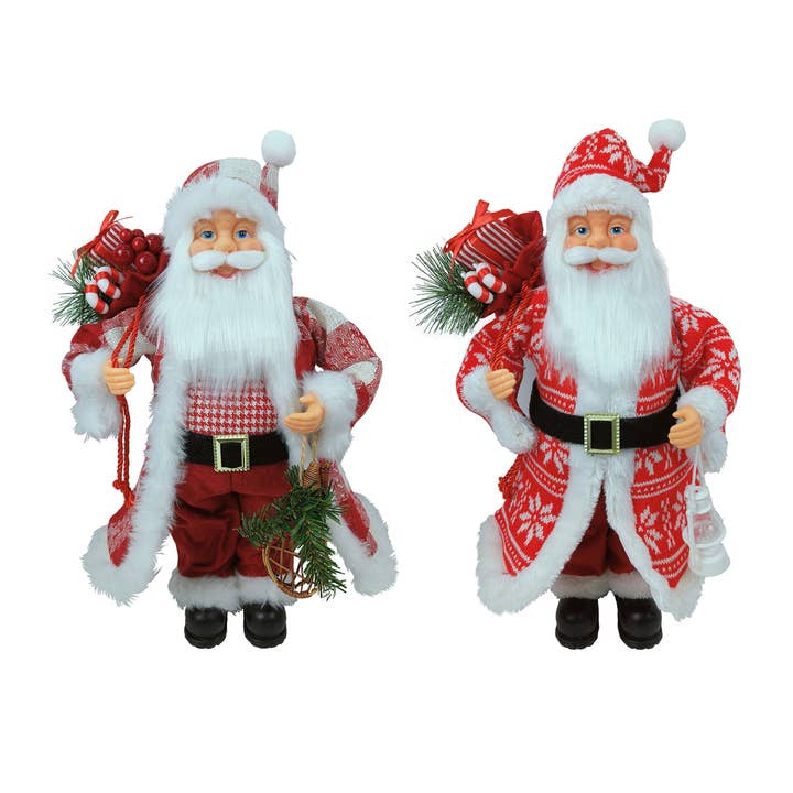 Assortimento di 16 Babbi Natale in piedi per la vendita all'ingrosso da parte di Country Silk