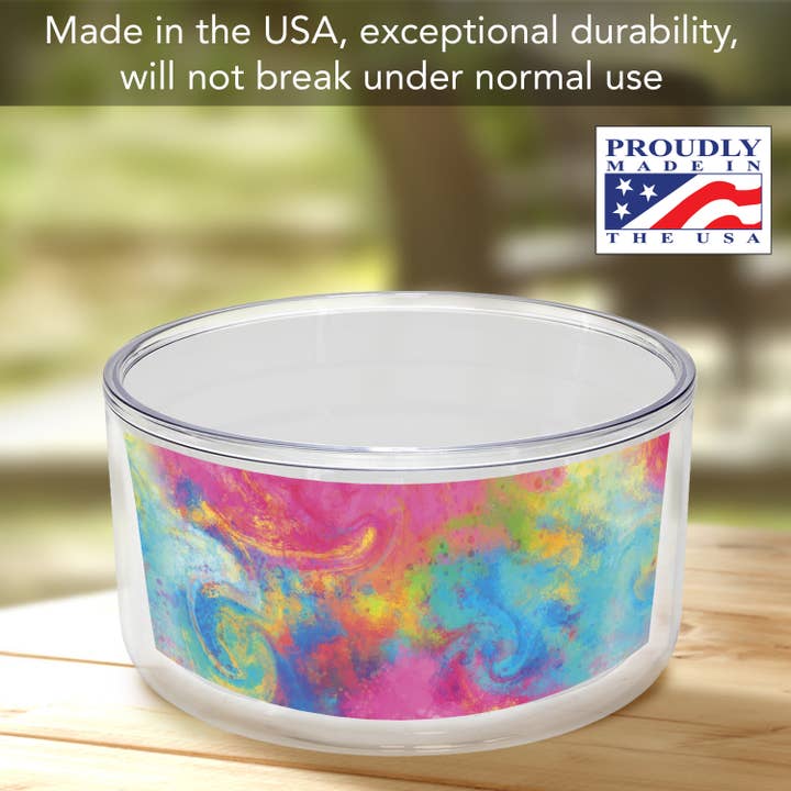 Conimar Promotions - Wholesale Food Storage Container - Insulated Plastic Travel Bowl w/ Lid 22 Oz.-Color Explosion1