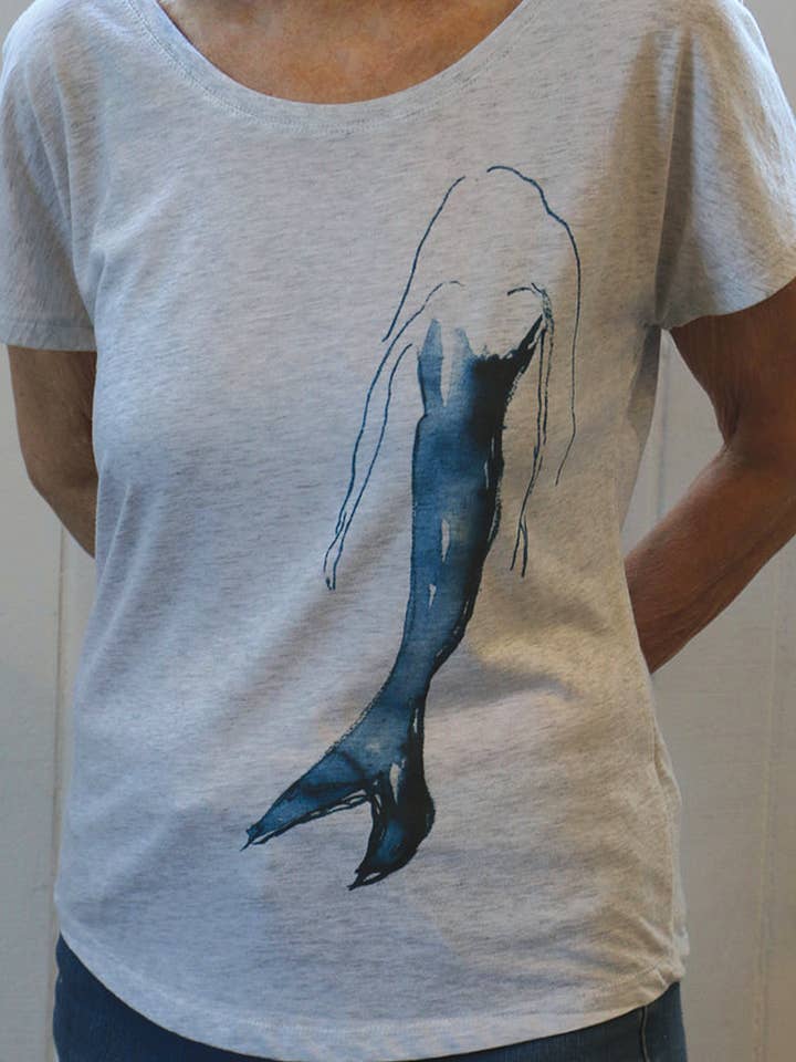 BLUE MERMAID Triblend Dolman T-shirt for wholesale by Blue Mermaid Art