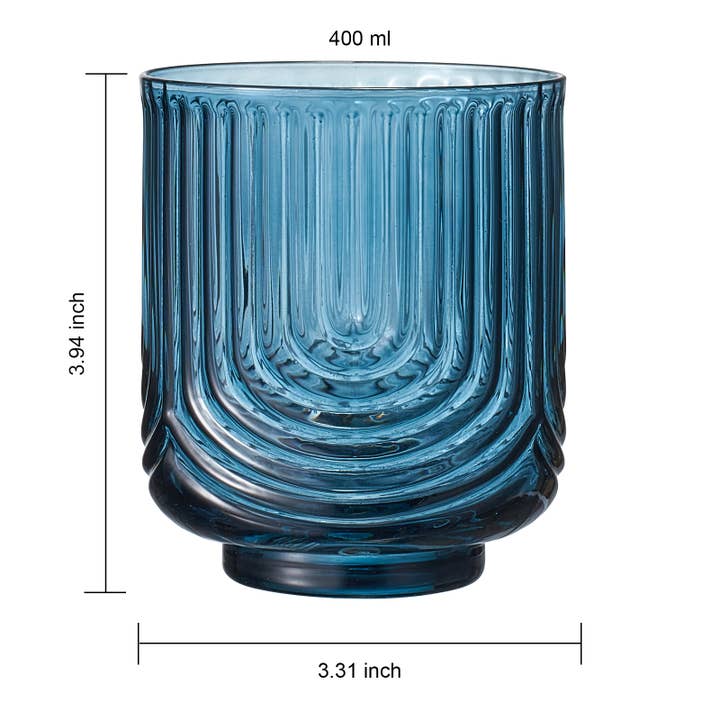 The Wine Savant / Khen Glassware - Wholesale Cocktail/Liquor Glass - Vintage Art Deco Tumbler Glasses with Straw | Set of 6 9.6OZ