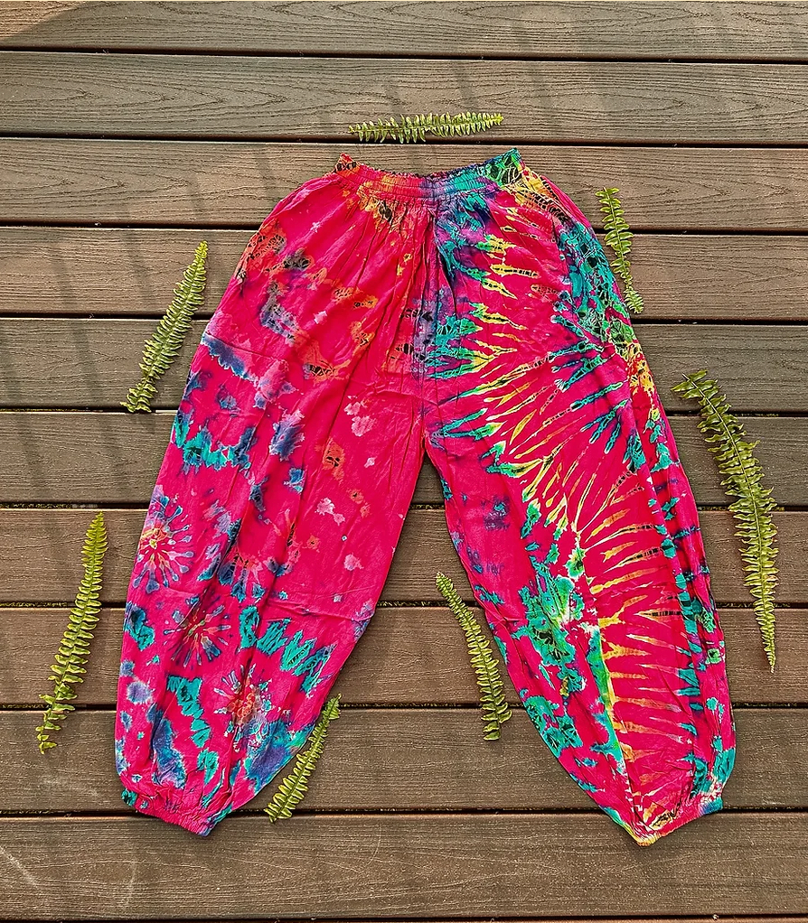 Gardenbelle Shop - Wholesale Pants - Women's - Flowy Hippie Tie Dye Pants Earthy + Colorful Baggy Yoga Pant12