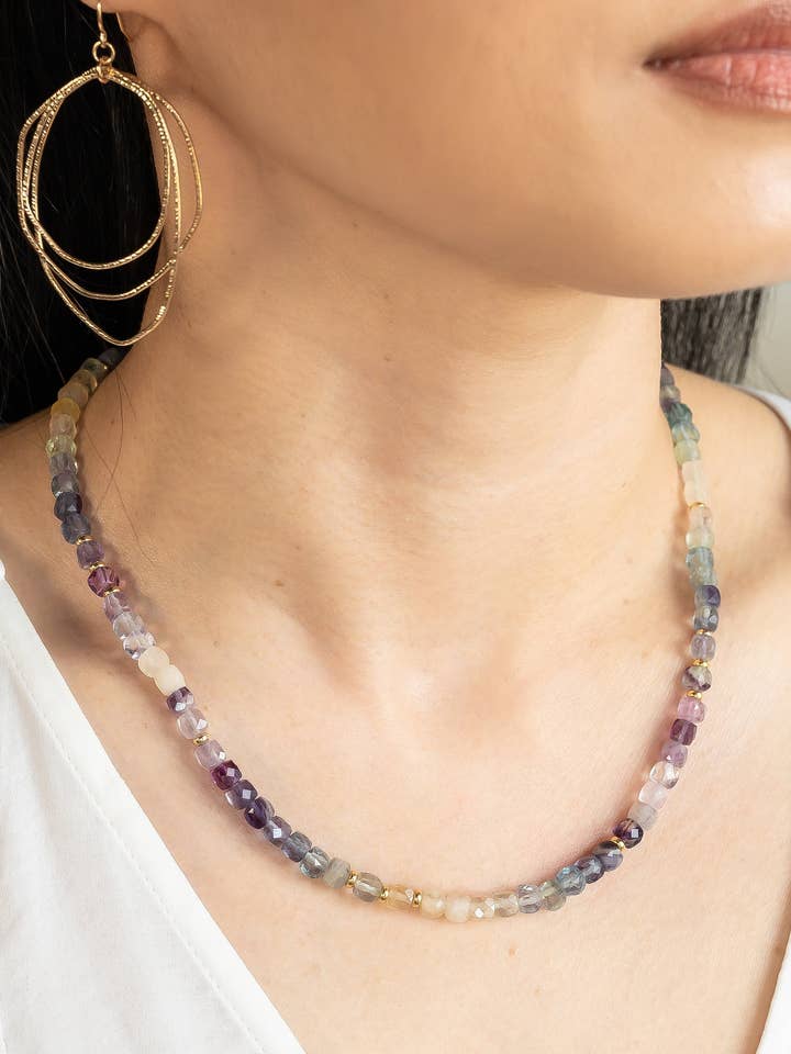 Halsketting van fluoriet in calliope voor wholesale door Mickey Lynn