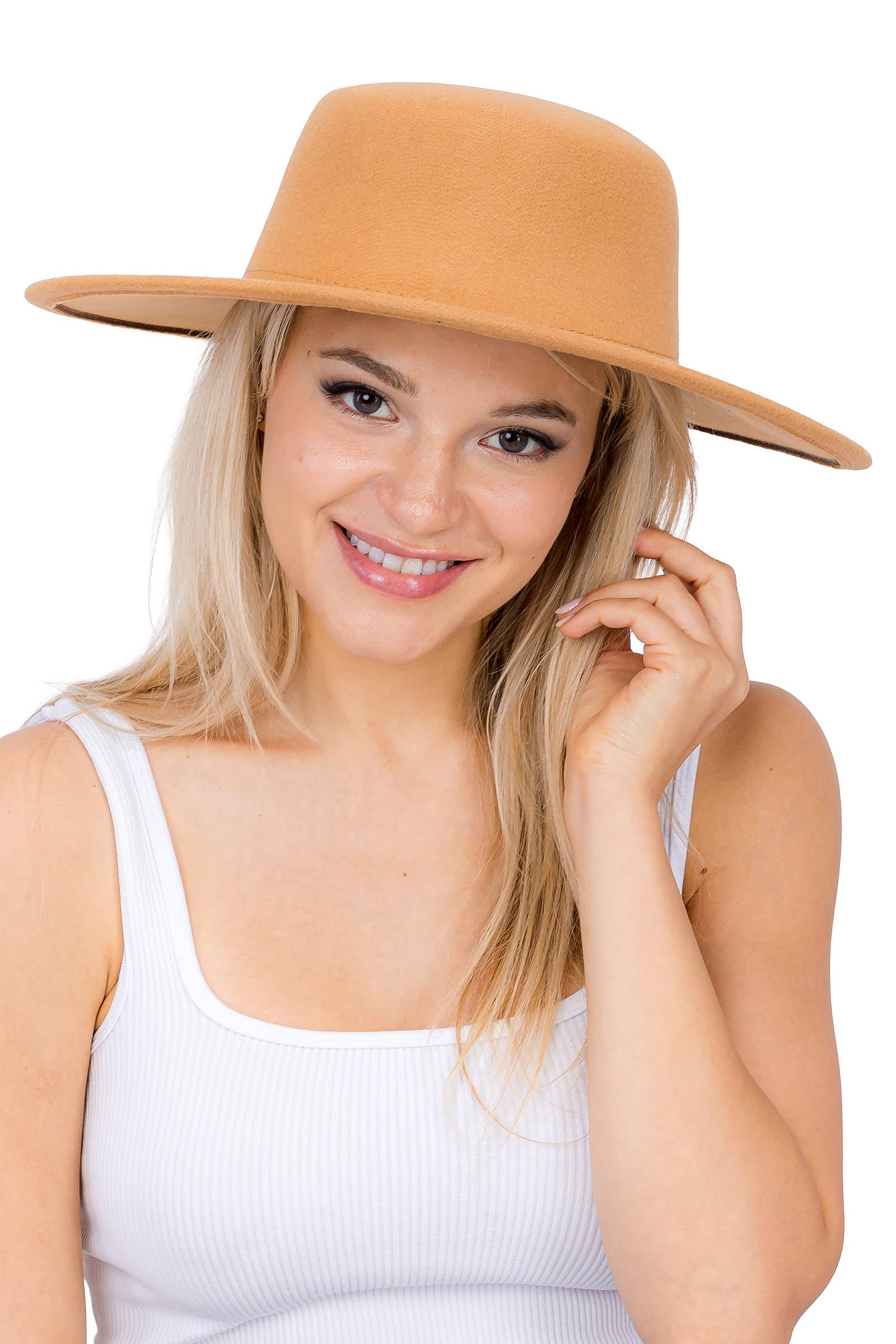 Cap Zone - Wholesale Schippershoed - Uniseks - Cap Zone brede vilten platte hoed met rancher stijl16