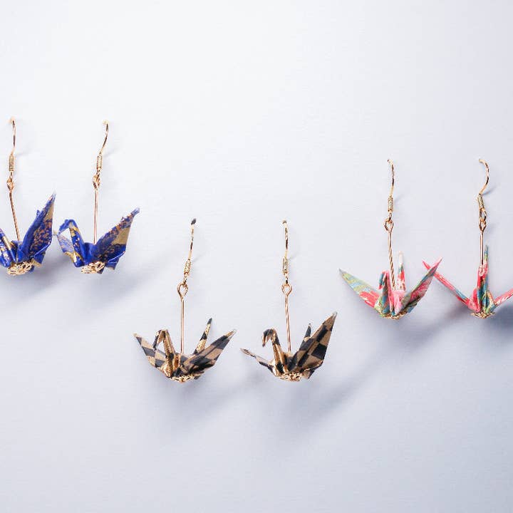 Kamyi.Art Origami Designs - Wholesale Dangle Earrings - Crane Earrings in Gold1