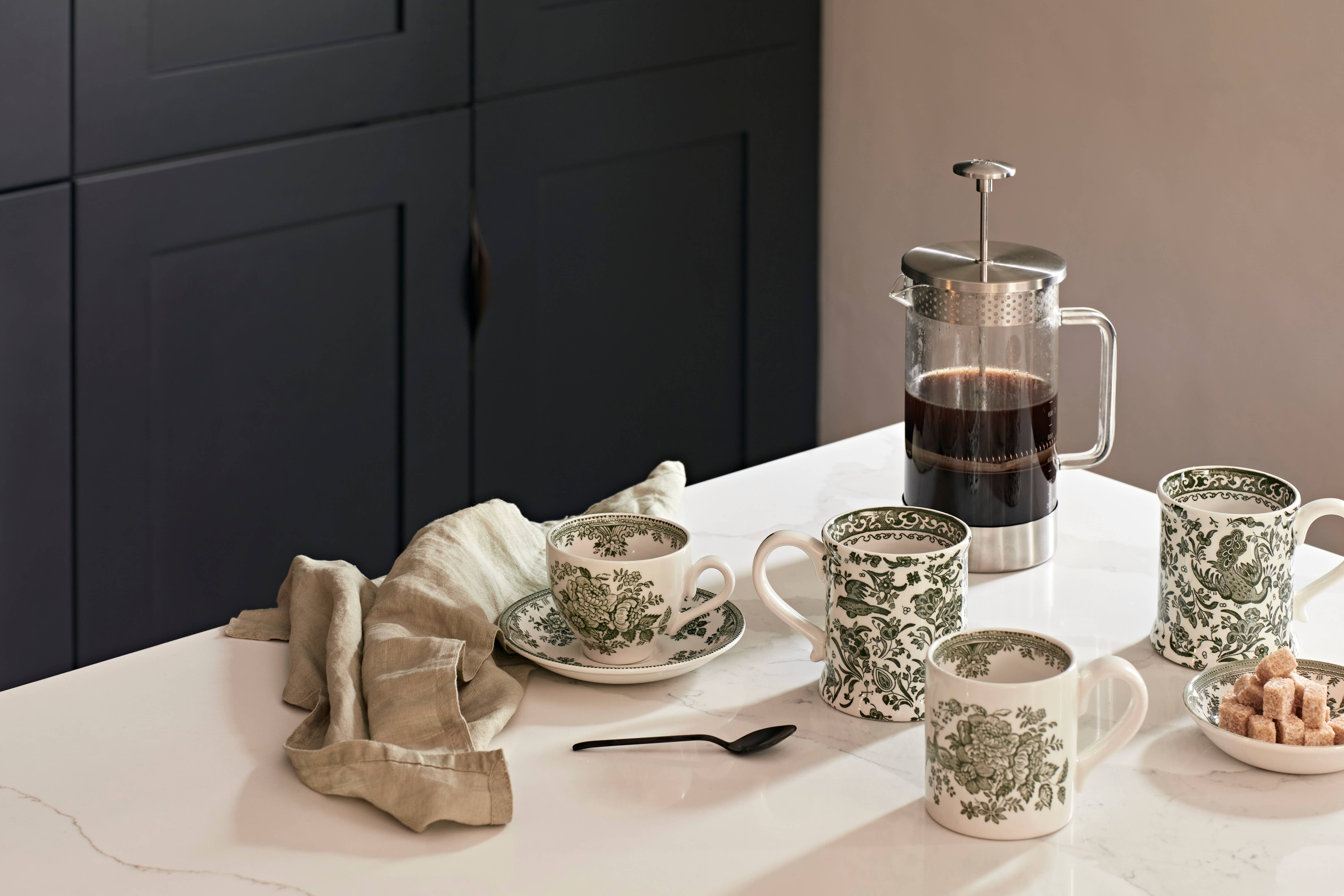 Burleigh - Vente Tasse à café - Tasse demi-pinte de faisans asiatiques vert foncé1