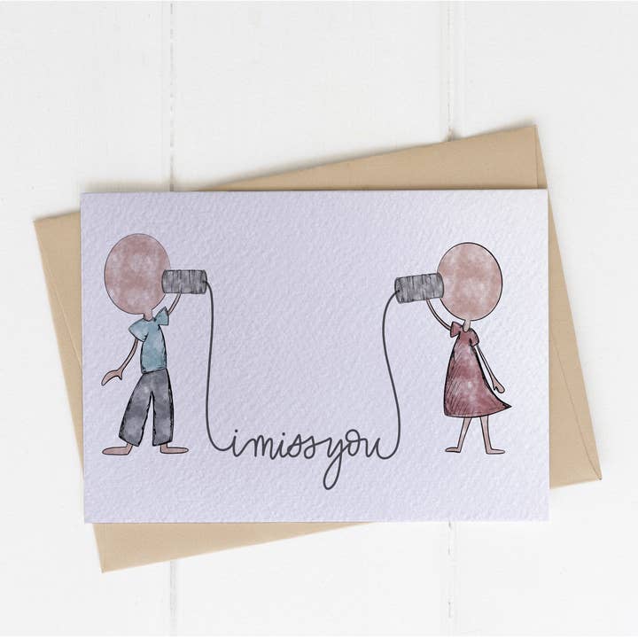 I Miss You (girl/boy) Card for wholesale by Darcy Designs