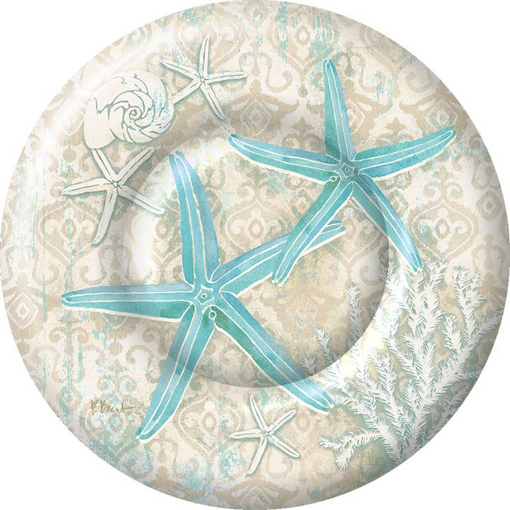 8" Round Paper Plates Pack of 8Laguna Shells for wholesale by Boston International