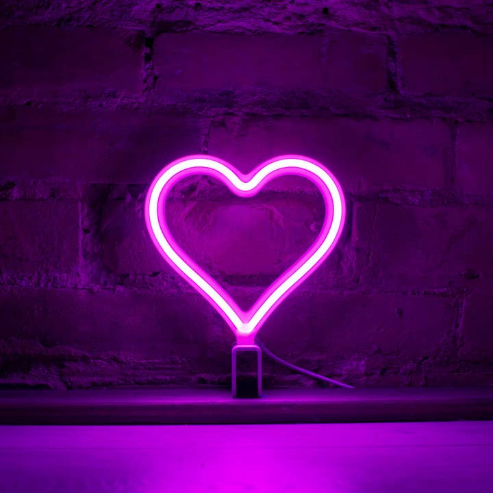 Mini Neon Heart - Magenta for wholesale by OurGlowingHearts