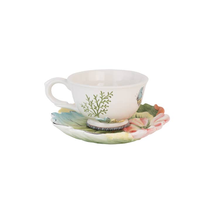 Fitz and Floyd® Mikasa® Pfaltzgraff® - Wholesale Tea Set - Fitz & Floyd English Garden TC/Sauc Set S2 Brown Bx Pkg