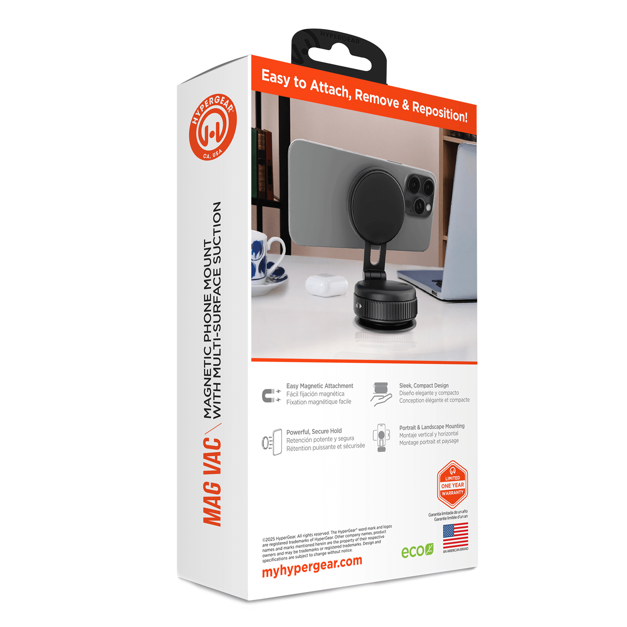 JupiterGear Home - Wholesale Phone/Tablet Stand - HyperGear Mag Vac Magnetic Phone Mount w Vacuum Suction Cup6