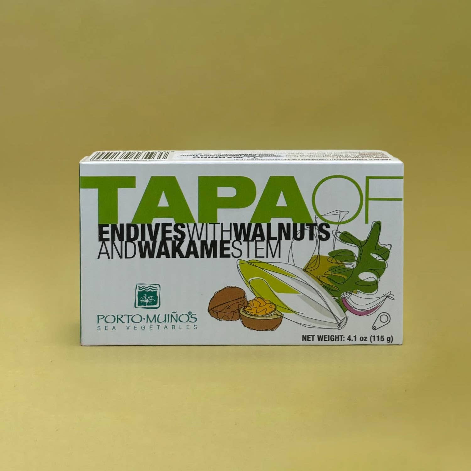 Lata - Venta al por mayor Pescados/mariscos - Tapa de Endivias con Nueces y Tallo de Wakame de Porto-Muiños