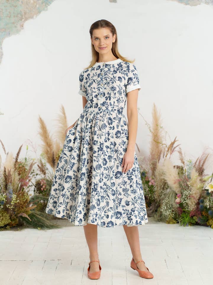 Son de Flor - Vente Robe – femme - Robe classique, manches courtes