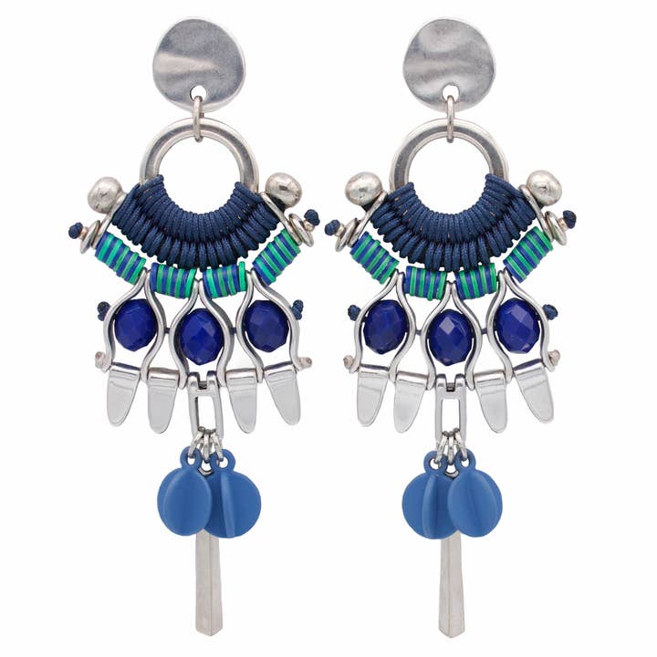 Slående blå och gröna TIMBIQUI-örhängen för wholesale av Araracuara