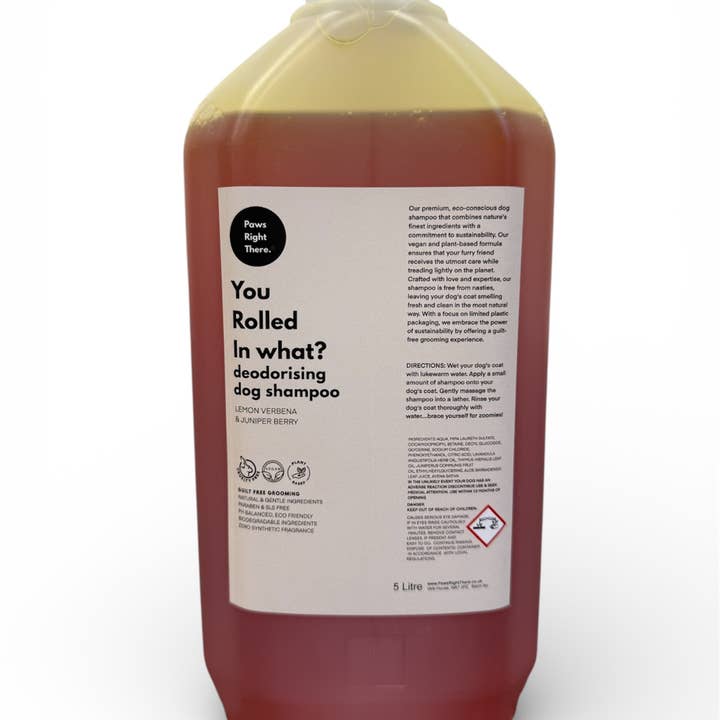 You Rolled in What? Deodorising Dog Shampoo – 5L Refill for wholesale by Paws Right There - Luxury Pet Care and Gifting
