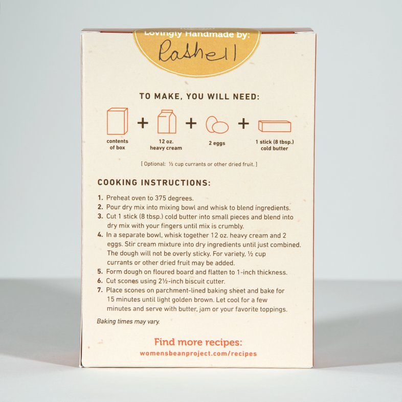 Women’s Bean Project – wholesale Bread mix – Cream Scones1