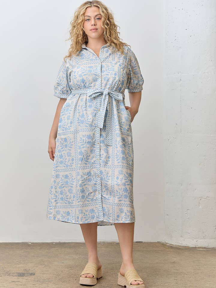 PRINTED TIE STRAP SHIRTS DRESS for wholesale by Polagram by Wellmade USA