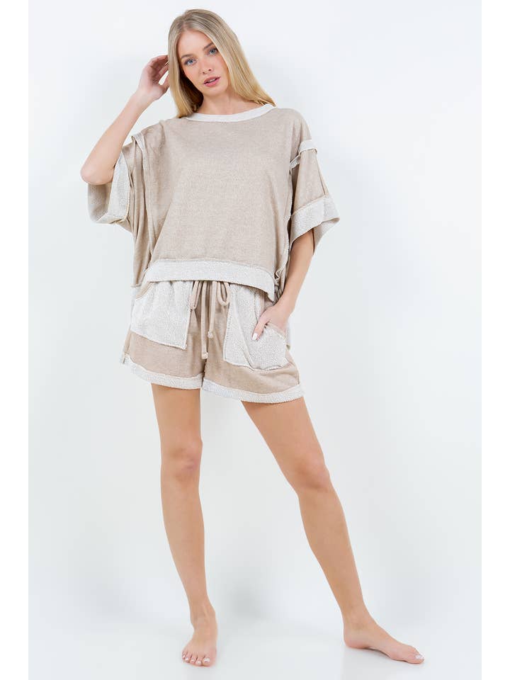 J.Her - Wholesale Lounge Shorts - Women's - LoopTerry Cont Pocket Shorts HP5720.17