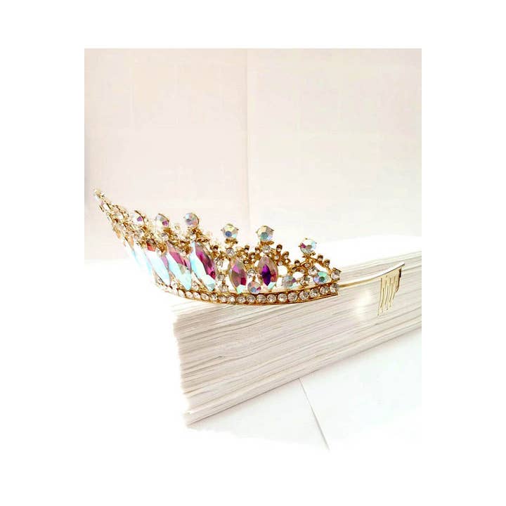 Chicas - Wholesale Tiara - Women's - One Size Fits All Metal Tiara With Jewels HT912-14