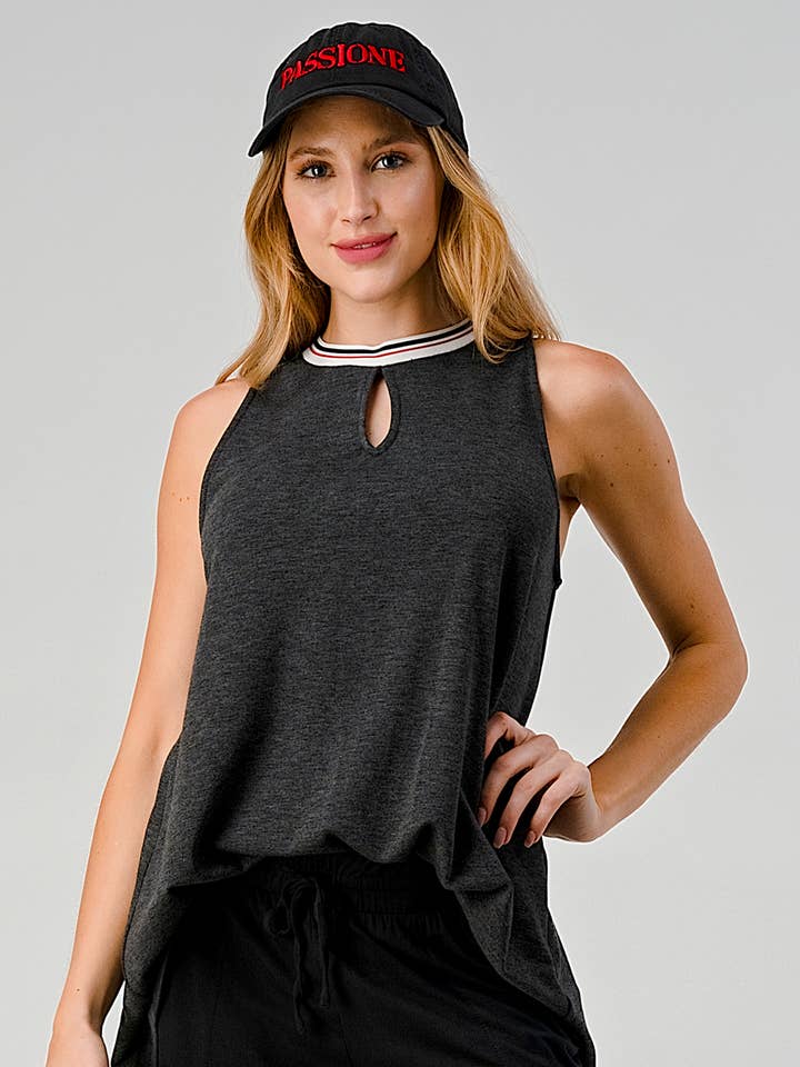 FRONT OPEN HOLE TUNIC TOP for wholesale by And Yvette