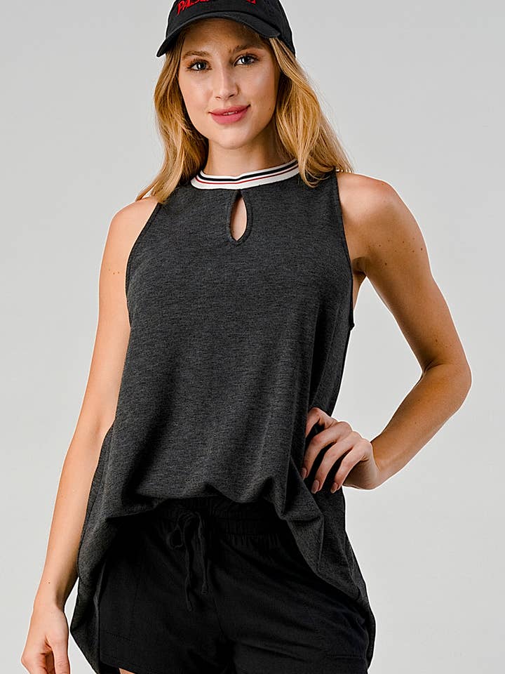 FRONT OPEN HOLE TUNIC TOP for wholesale by And Yvette