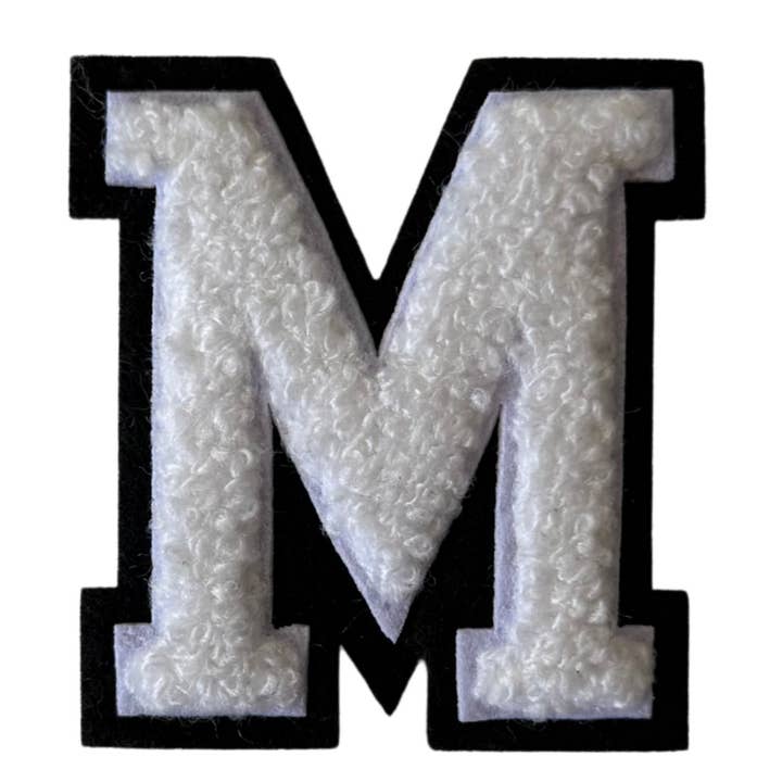 Patch Points - Wholesale Patch - White & Black Varsity Letter Sticker & Iron On16