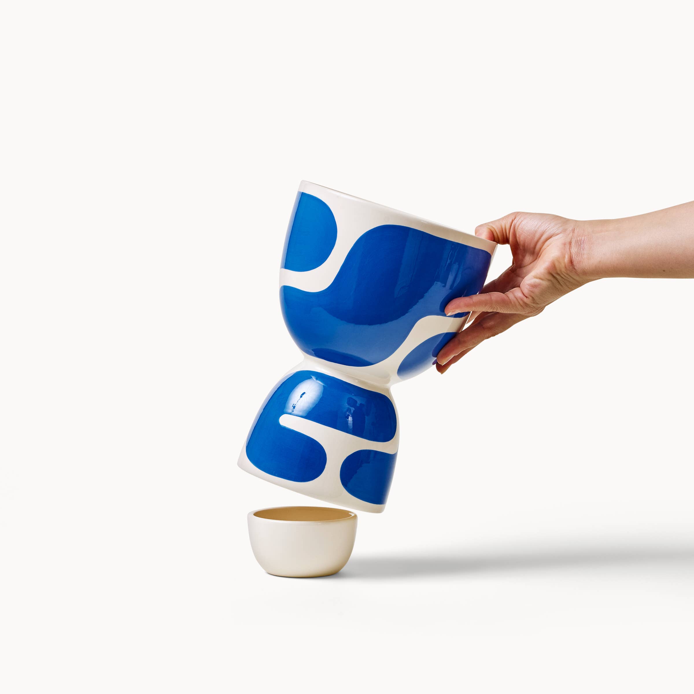 Franca - Vente Pot - Jardinières empilées en blocs de couleur cobalt (brillant)5