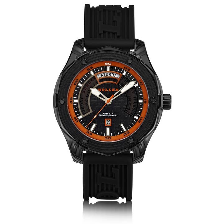 Holler - Wholesale Wrist Watch - Men's - Superfly Black & Orange Watch HLW2351-3