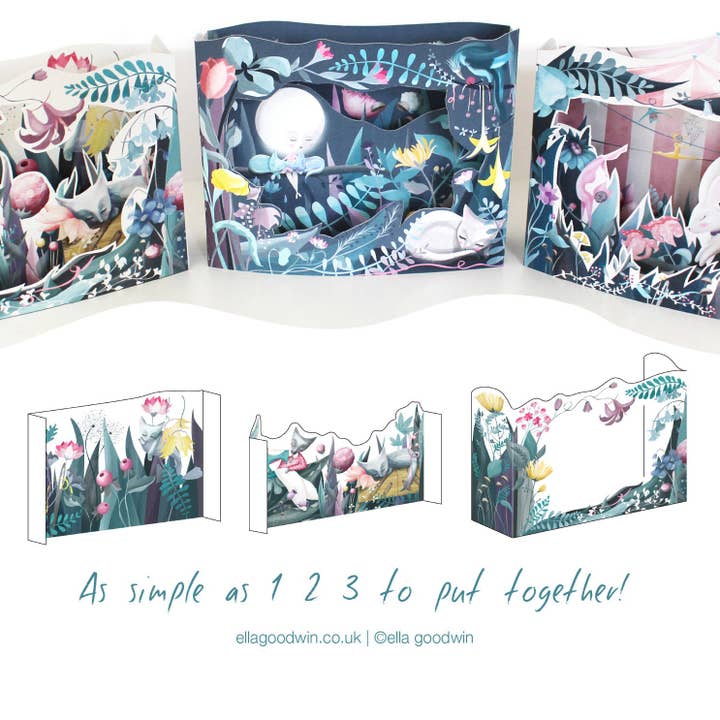 Miss Ella - Wholesale DIY Craft Kit - Cat Moon Diorama Book (Makes up 3 dioramas)1