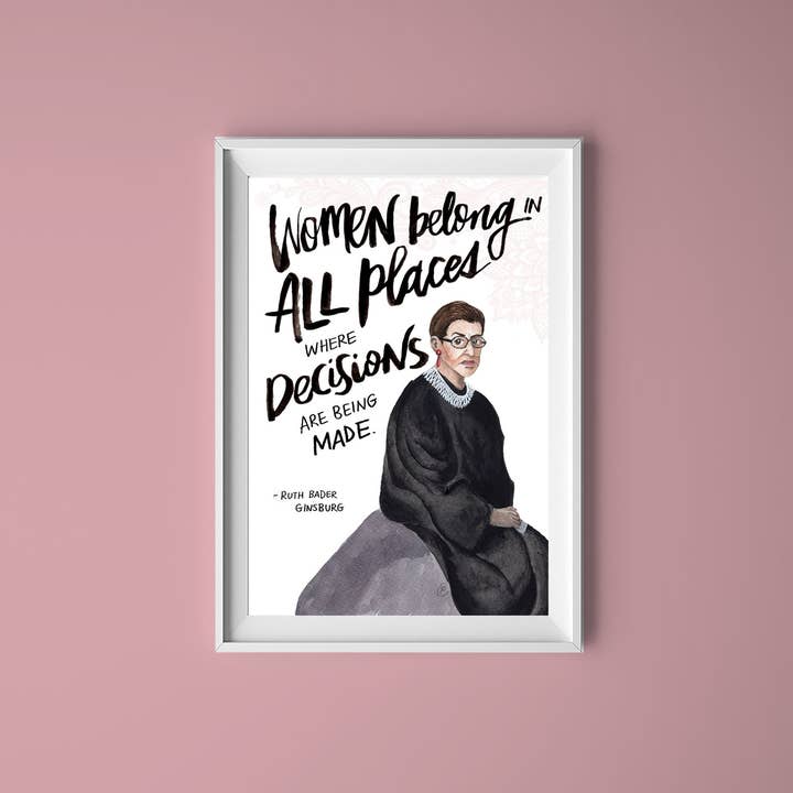 Ruth Bader Ginsburg (RBG) Print for wholesale by Farebella Design