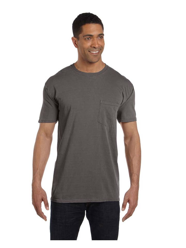 Total Apparel - Wholesale T-Shirt - Unisex - Comfort Colors Garment-Dyed Pocket Blank T-Shirt | 6030CC8