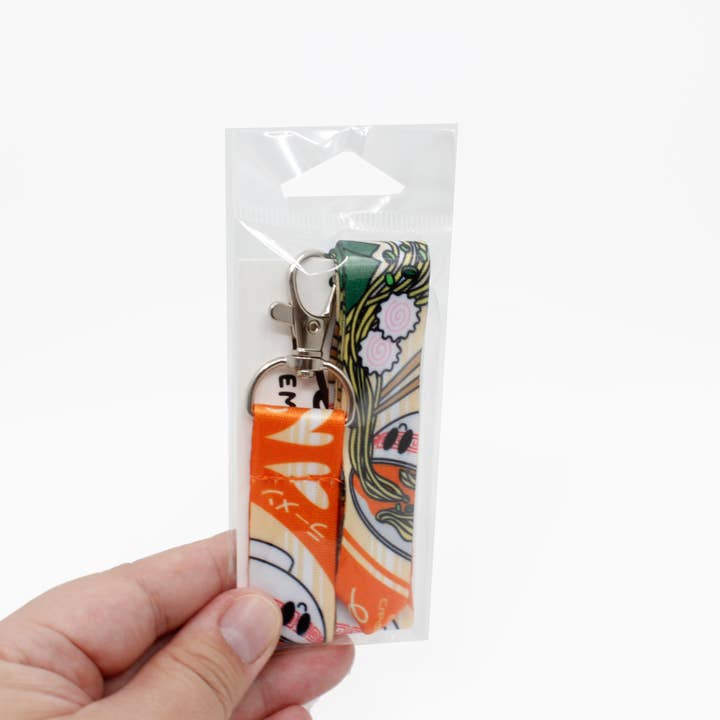 Emii Creations – Fita porta-chaves – Unissexo por atacado – Porta-chaves e porta-identificação com padrão de ramen1