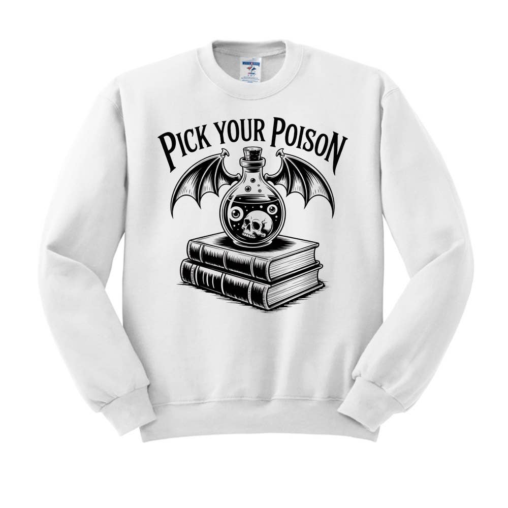 DaisyChainDesignCo - Wholesale Graphic Sweatshirt - Women's - Pick Your Poison Halloween Crewneck Sweatshirt 5