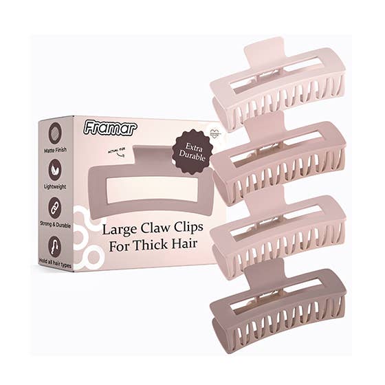 FRAMAR Grandes Pinces à Cheveux pour Cheveux Épais – Blush pour la vente par Framar Hair Brushes & Hair Accessories