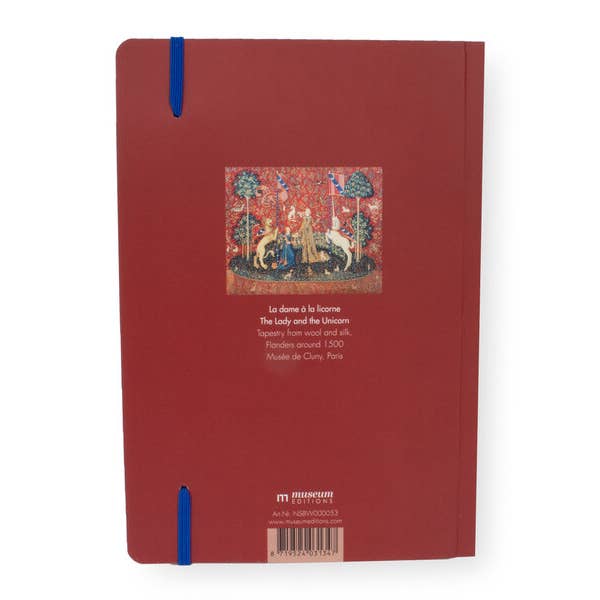 MUSEUM WEBSHOP – wholesale Anteckningsbok – Mjukpärm Bok, A5, Gobeläng Dam Lady med Enhörningen