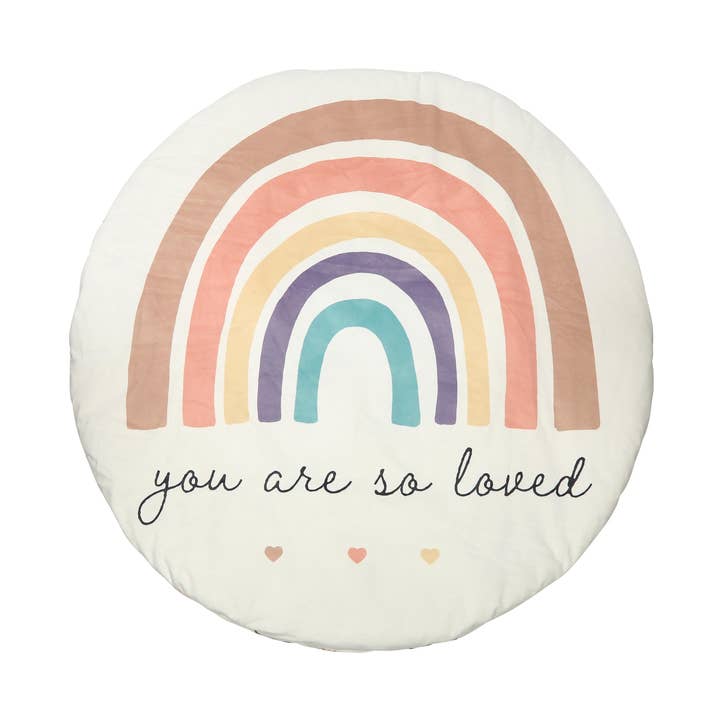 Rainbow Reversible Plush Play Mat for wholesale by Kate & Milo